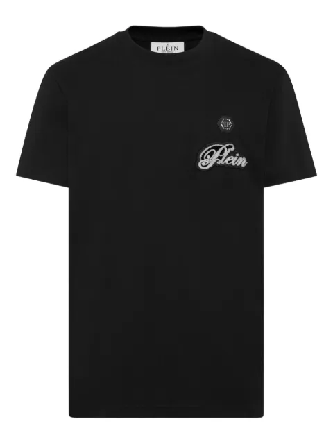 Philipp Plein logo-embroidered T-shirt Black FAECMTK8537PJY002N