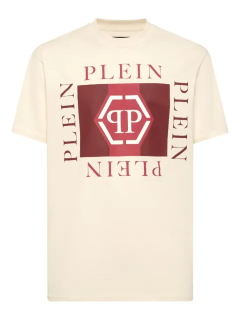 Philipp Plein logo-print T-shirt Neutrals FAECMTK8460PJY002N