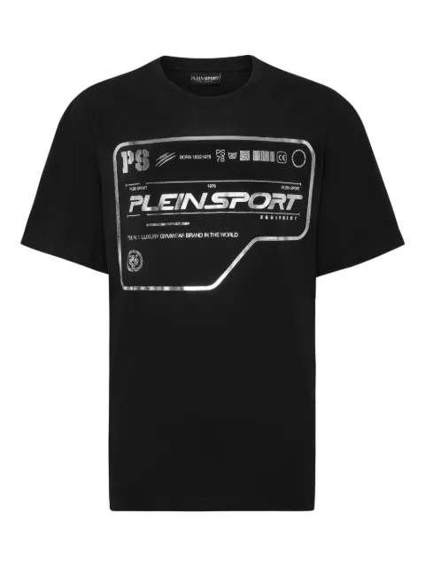 Plein Sport metallic-logo cotton T-shirt Black FAECMTK8373STE001N
