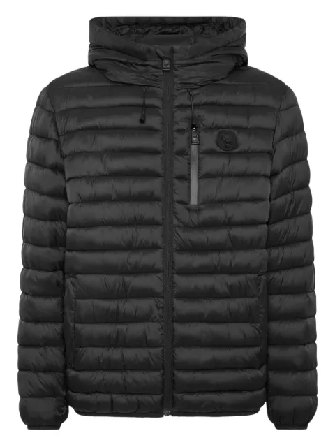 Plein Sport Bollo Tiger quilted hooded jacket Black FAECMRB2918STE003N