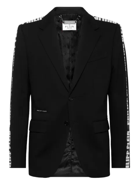 Philipp Plein logo-tape blazer Black FAECMRF1984PTE003N