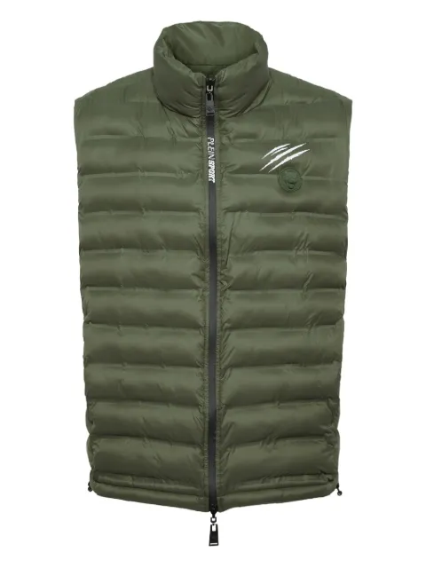Plein Sport Shanghai quilted claw-print gilet Green FAECMRC0230STE003N