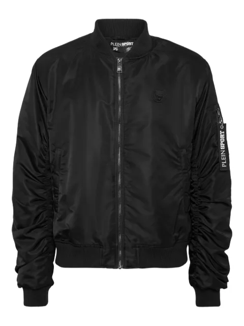 Plein Sport logo-plaque bomber jacket Black FAECMRB2912SNY003N