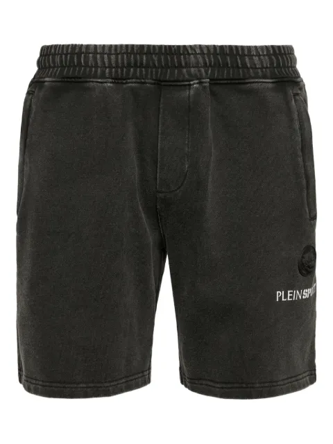 Plein Sport logo-print cold-dye shorts Black FAECMJT2648SJY001N