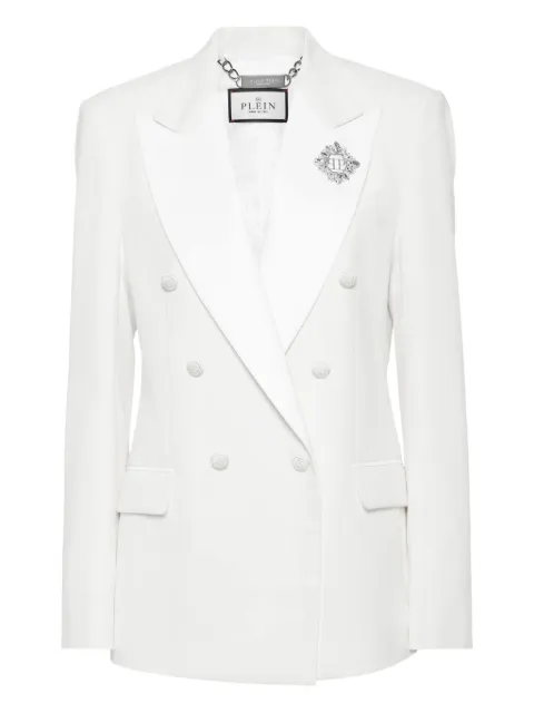 Philipp Plein Dame double-breasted blazer White FAECWRF0752PTE003N