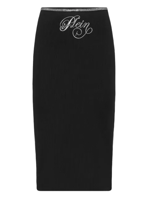 Philipp Plein Signature midi skirt Black FAECWRV0641PTE003N