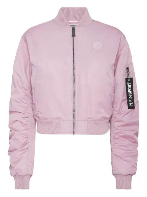 Plein Sport icon-detail zip-up bomber jacket Pink FAECWRB1529SNY003N