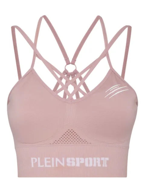 Plein Sport criss-cross-strap sports bra Pink FAECWJU0086STE003N