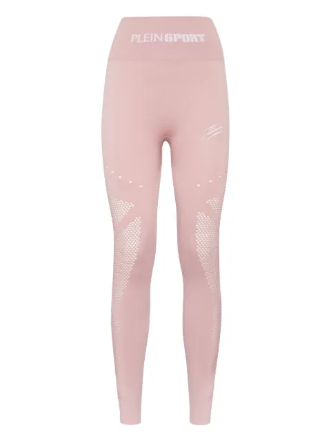Plein Sport seamless mesh-insert leggings Pink FAECWJT2110STE003N