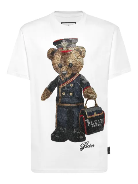 Philipp Plein teddy bear-embellished T-shirt White FAECMTK8426PJY002N