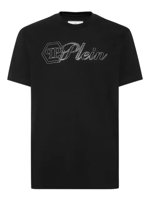Philipp Plein logo stones-embellished T-shirt Black FAECMTK8461PJY002N