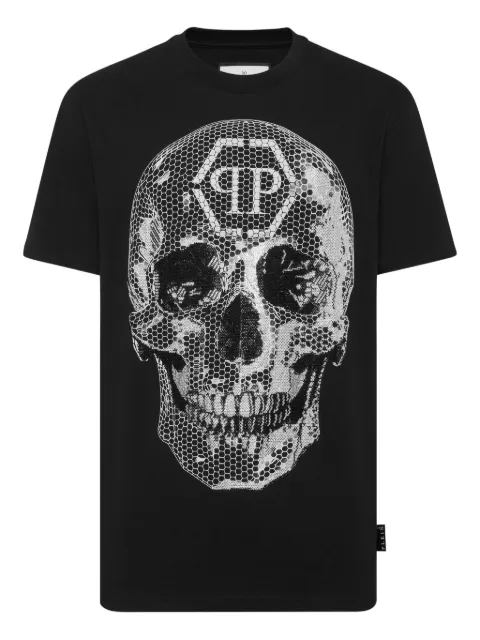Philipp Plein skull-strass T-shirt Black FAECMTK8440PJY002N