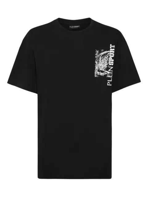 Plein Sport tiger-print cotton T-shirt Black FAECMTK8368STE001N
