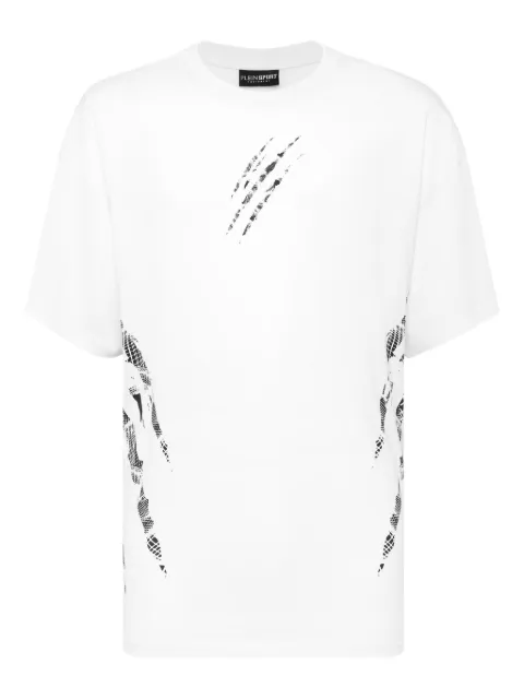 Plein Sport claw-print cotton T-shirt White FAECMTK8358STE001N