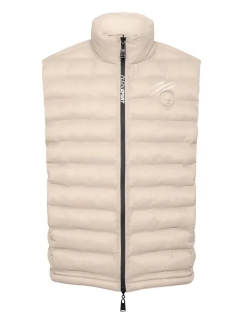 Plein Sport logo-patch gilet Neutrals FAECMRC0230STE003N