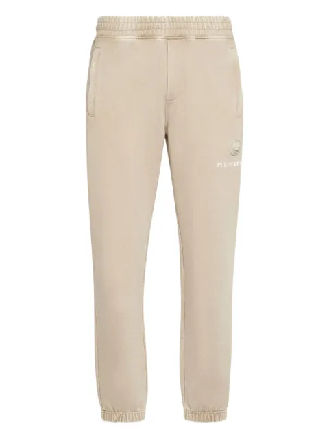 Plein Sport logo-embroidered cuffed joggers Neutrals FAECMJT2647SJY001N