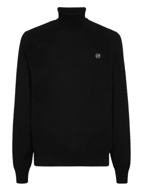 Philipp Plein ribbed turtle-neck sweater Black FAECMKK0301PTE003N
