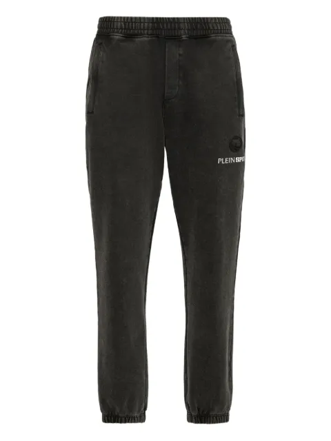 Plein Sport cold-dye logo-embroidered track pants Black FAECMJT2647SJY001N