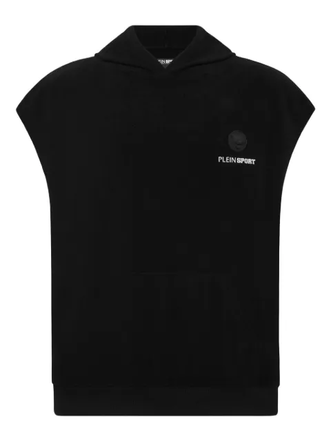 Plein Sport sleeveless vest hoodie Black FAECMJC0113SJY001N