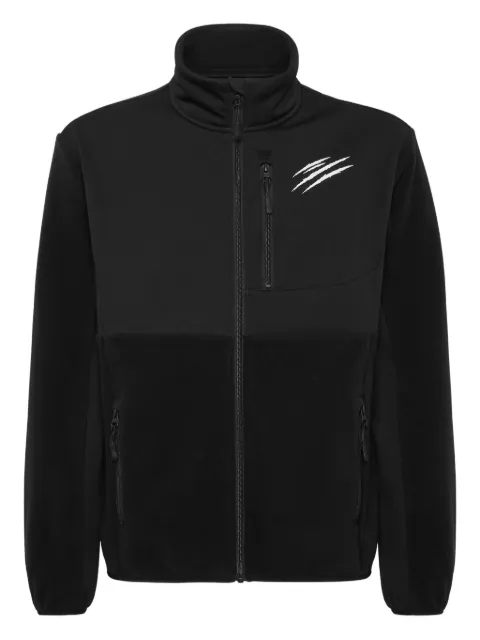 Plein Sport panelled scratch-detail jacket Black FAECMJB3814STE003N