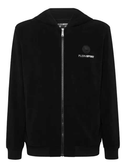 Plein Sport logo-embroidered hoodie Black FAECMJB3754SJY001N