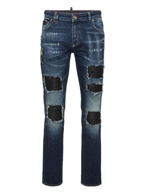 Philipp Plein rock star distressed jeans Blue FAECMDT4141PDE004N