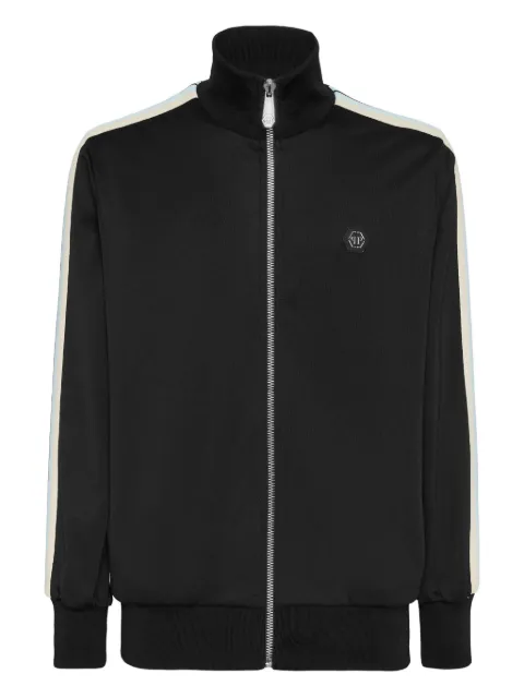 Philipp Plein high-neck zip-up track jacket Black FAECMJB3765PTE003N