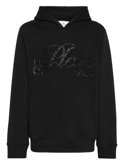 Philipp Plein sequin-embellished hoodie Black FAECMJB3747PTE003N