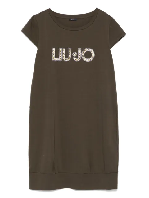 LIU JO logo-embellished mini dress Green VA5194JS003