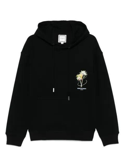 Wooyoungmi Palm Tree hoodie Black W251TS34726B
