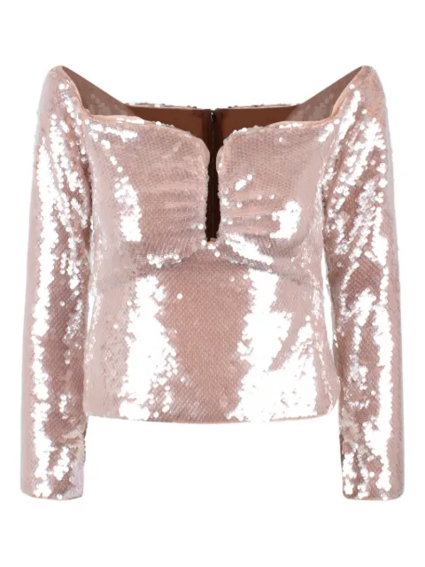 Self-Portrait sequinned blouse Pink RS25109TBG