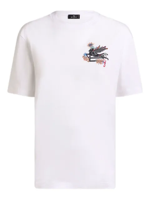 ETRO Pegaso-motif cotton T-shirt White WRMA0005AR362