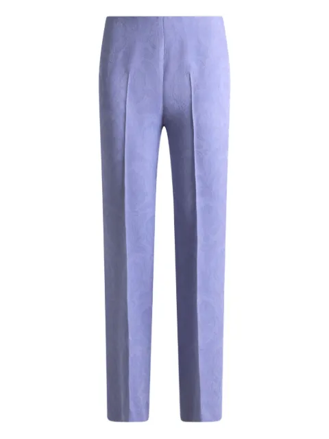 ETRO cady-texture jacquard trousers Purple WREA005299TJD89