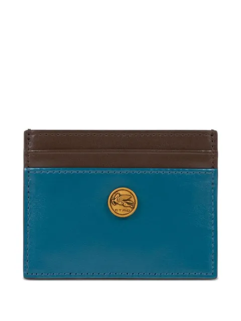 ETRO Pegaso-plaque cardholder Blue WP2E0001AP287