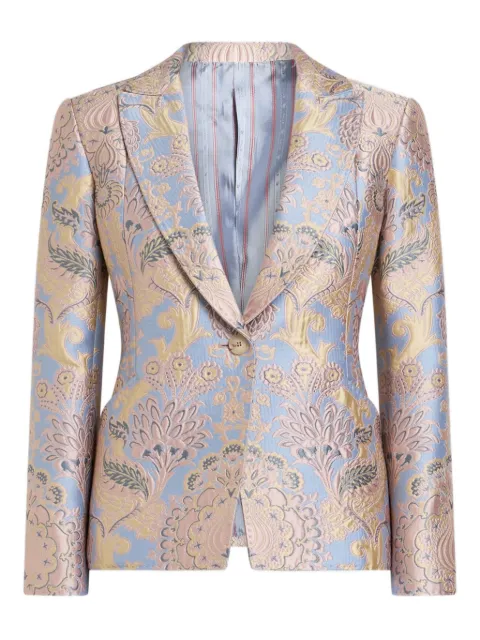 ETRO floral-jacquard blazer Blue WRCA008099TJS74