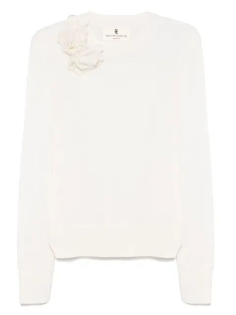 Ermanno Scervino floral-appliqué sweater Neutrals D455M343APLFS