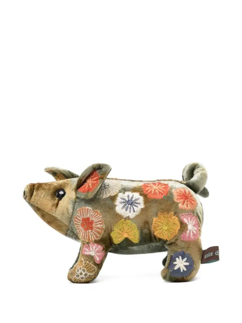 Anke Drechsel piglet embroidered soft toy Green 1004814