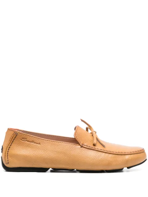 Santoni grained-leather loafers Neutrals MGDR18743SMASHAS