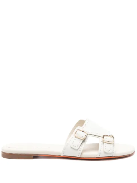 Santoni leather flat sandals White WHPF71461HA1TWKAI48