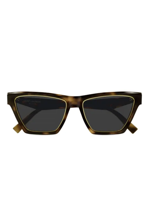 Saint Laurent Eyewear logo-print sunglasses Brown SLM103
