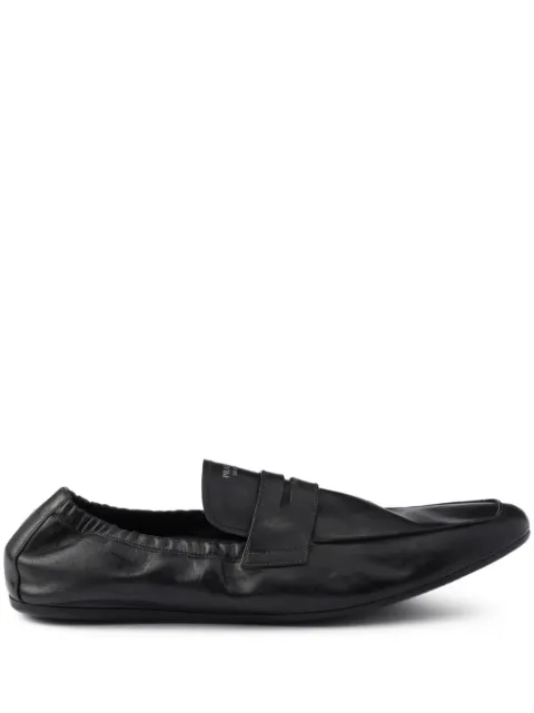 Prada shuffle antiqued leather loafers Black 2DG158FG0027V6