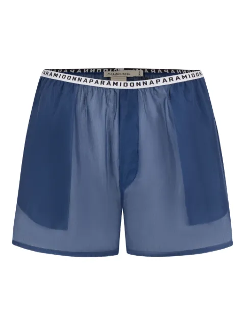 PARAMIDONNA Tessa sheer beach shorts Blue SS25STSN