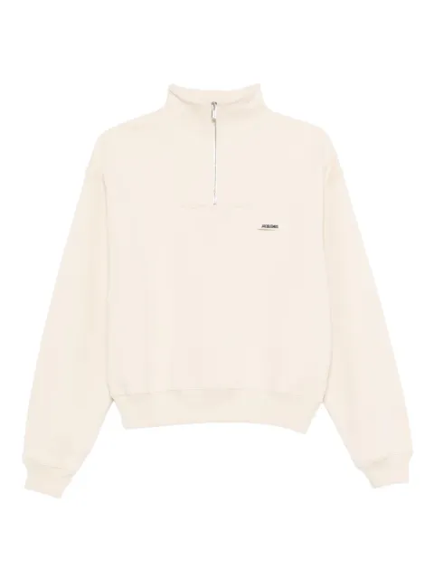Jacquemus The Gros Grain zipped-rollneck sweatshirt Neutrals SSW00210AJ00174