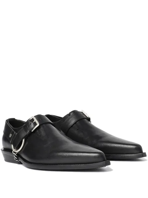Ann Demeulemeester Pointy buckle-detail leather monk shoes Black B0012914LT164