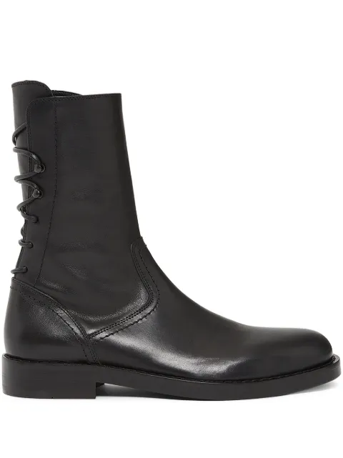 Ann Demeulemeester lace-up side-zip boots Black B0012340LT047