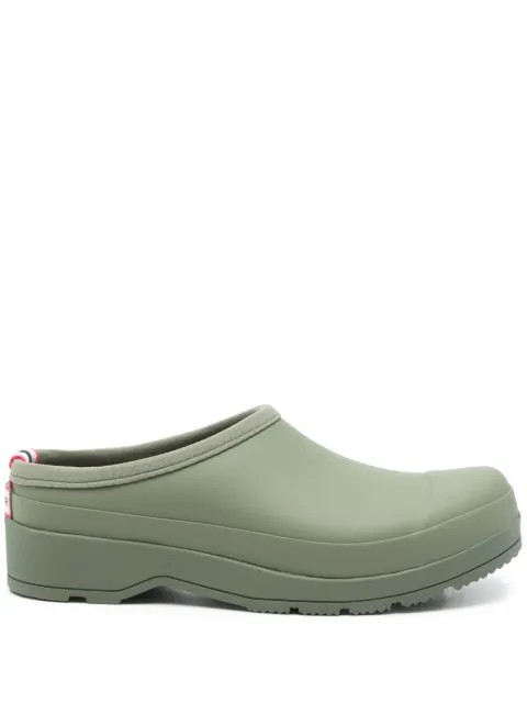 Hunter logo-print mules Green WFF1002RMA