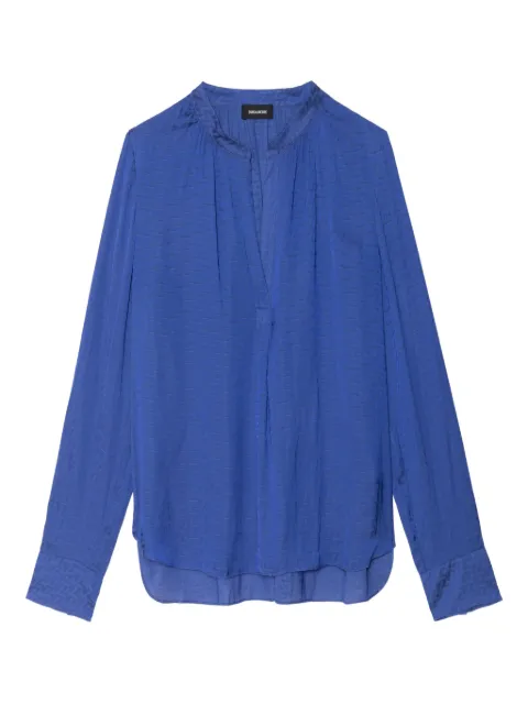 Zadig&Voltaire V-neck long-sleeve top Blue WWSH02276