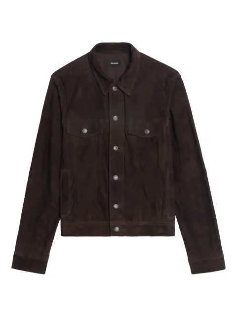 Zadig&Voltaire Bases suede leather jacket Brown RMOW01125