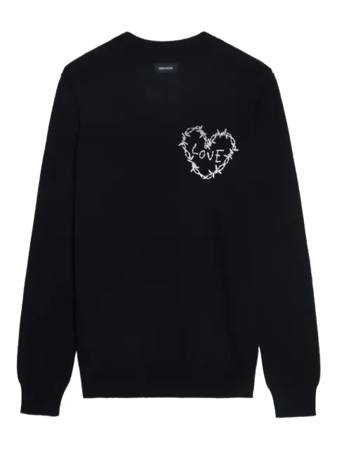 Zadig&Voltaire heart-detail sweater Black KWSW02900
