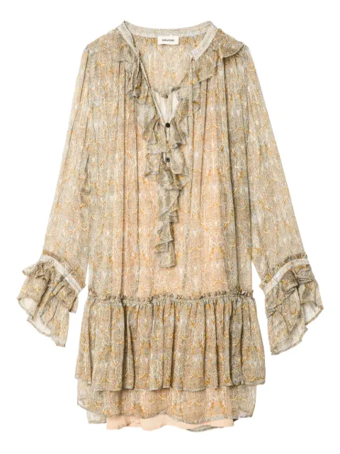 Zadig&Voltaire Ralice paisley ruffled mini dress Neutrals WWDR02541